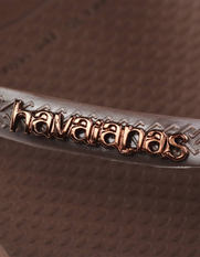 Havaianas Slim Metal Logo Thong - Dark Brown