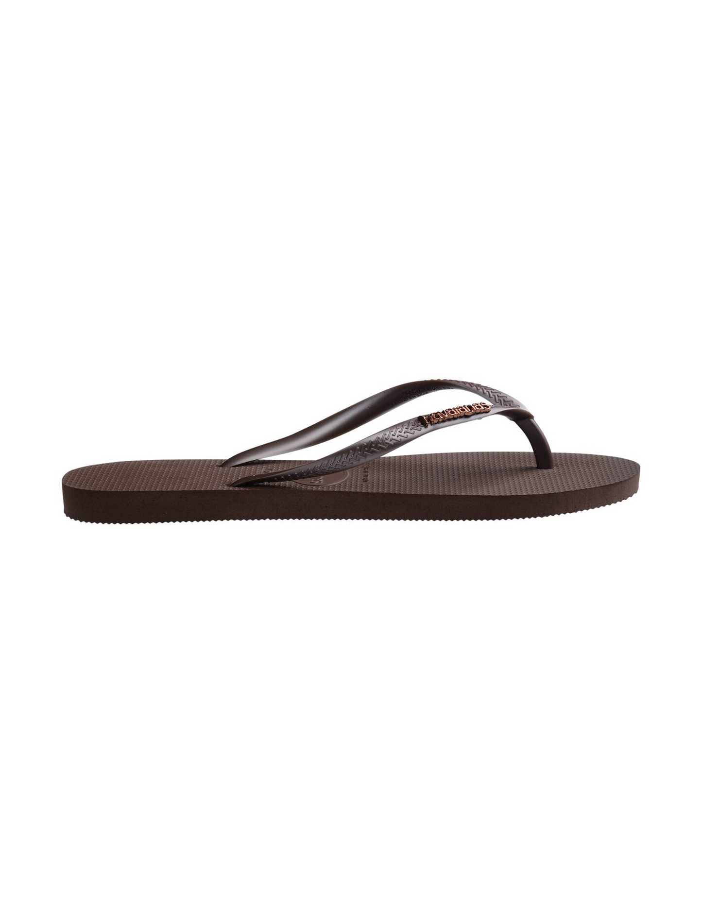 Havaianas Slim Metal Logo Thong - Dark Brown