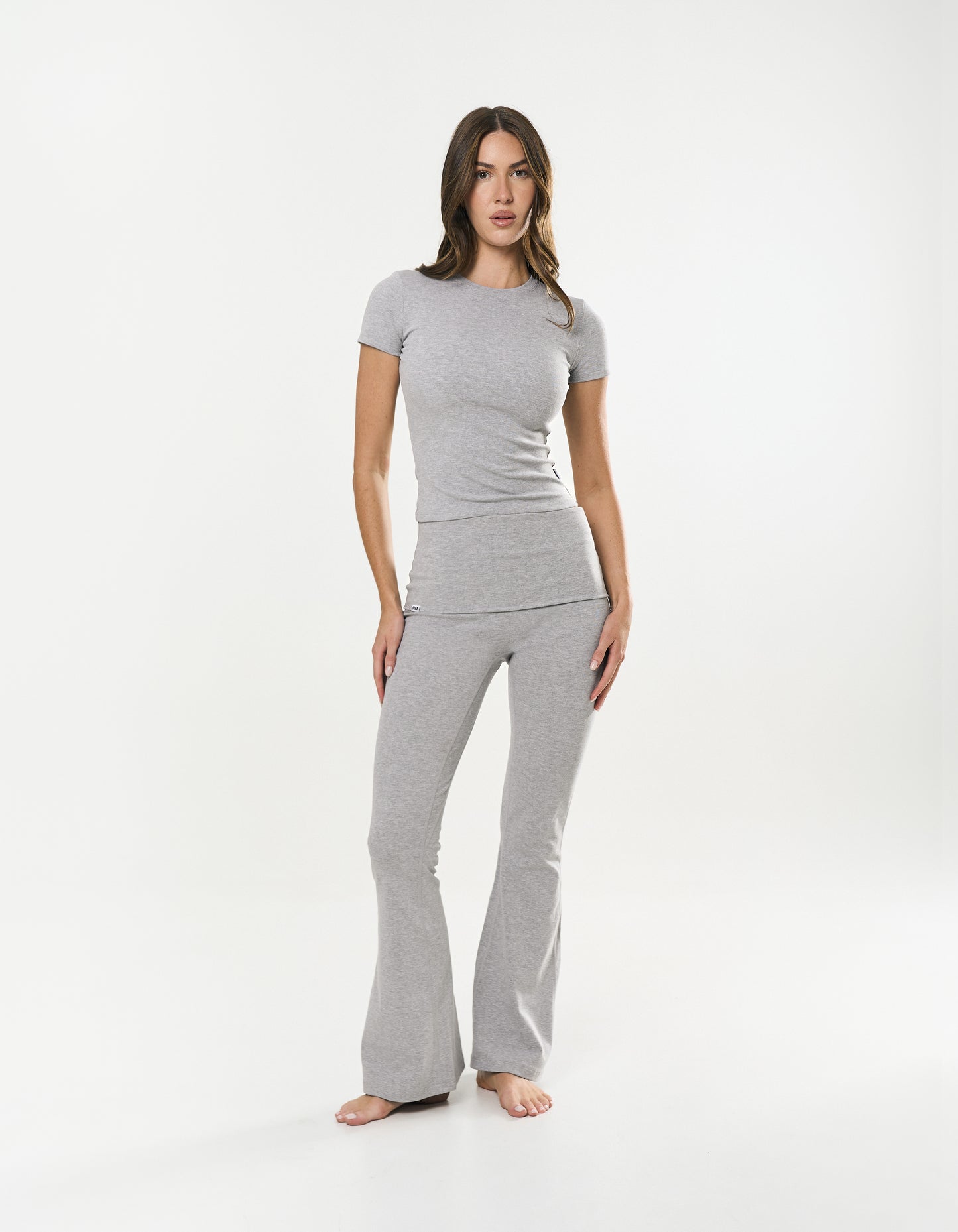 Cotton Comfort Fold Over Flare - Grey Marle
