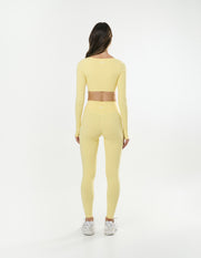 Square Neck Cropped Long Sleeve Airlyte - Limoncello