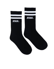 Unisex Crew Socks - Black Striped