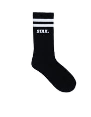 Unisex Crew Socks - Black Striped