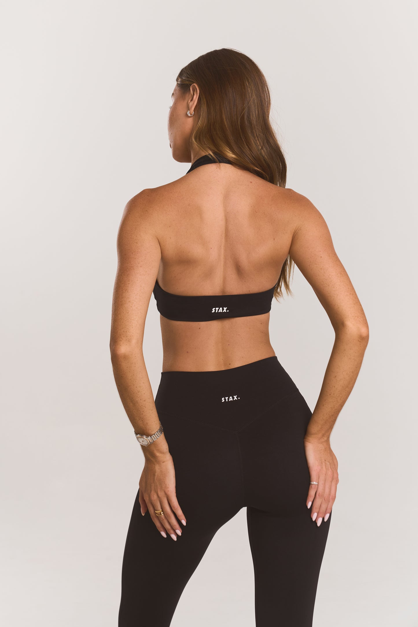Square Neck Halter Crop Airlyte - Black