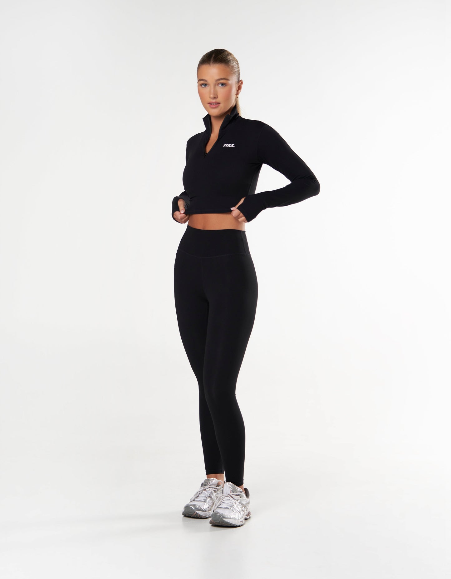 Long Sleeve Zip Crop NANDEX™ - Black