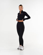 Long Sleeve Zip Crop NANDEX™ - Black