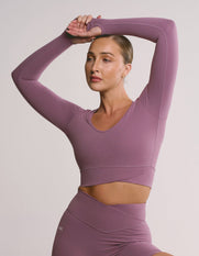 V front Cropped Long Sleeve NANDEX™ - Mauve