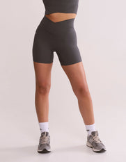 V Front Midi Bike Shorts NANDEX™ - Slate Grey