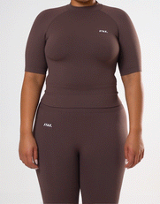 Premium Seamless High Neck Tee - Cedar