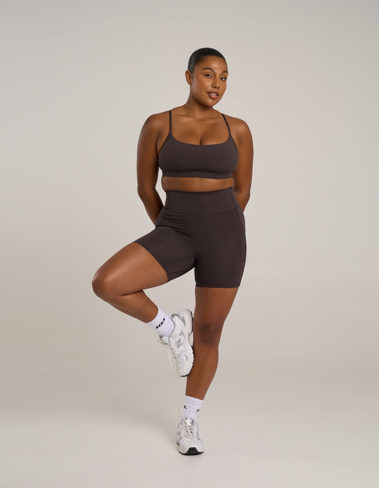 Pocket Midi Bike Shorts Astryx - Truffle