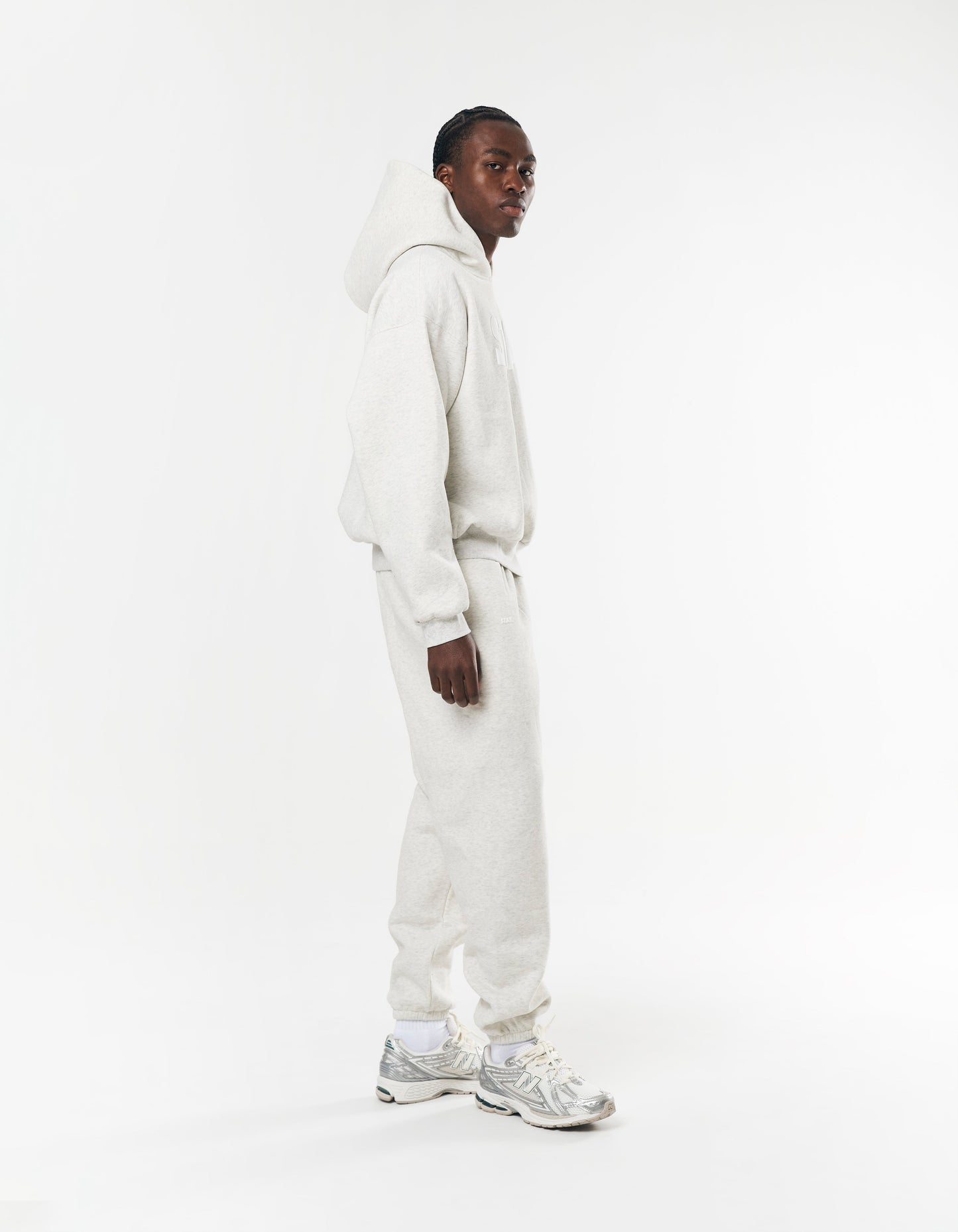 Classic Cuffed Jogger - Light Grey Marle