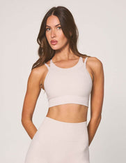 Premium Seamless Layered Crop - Bone