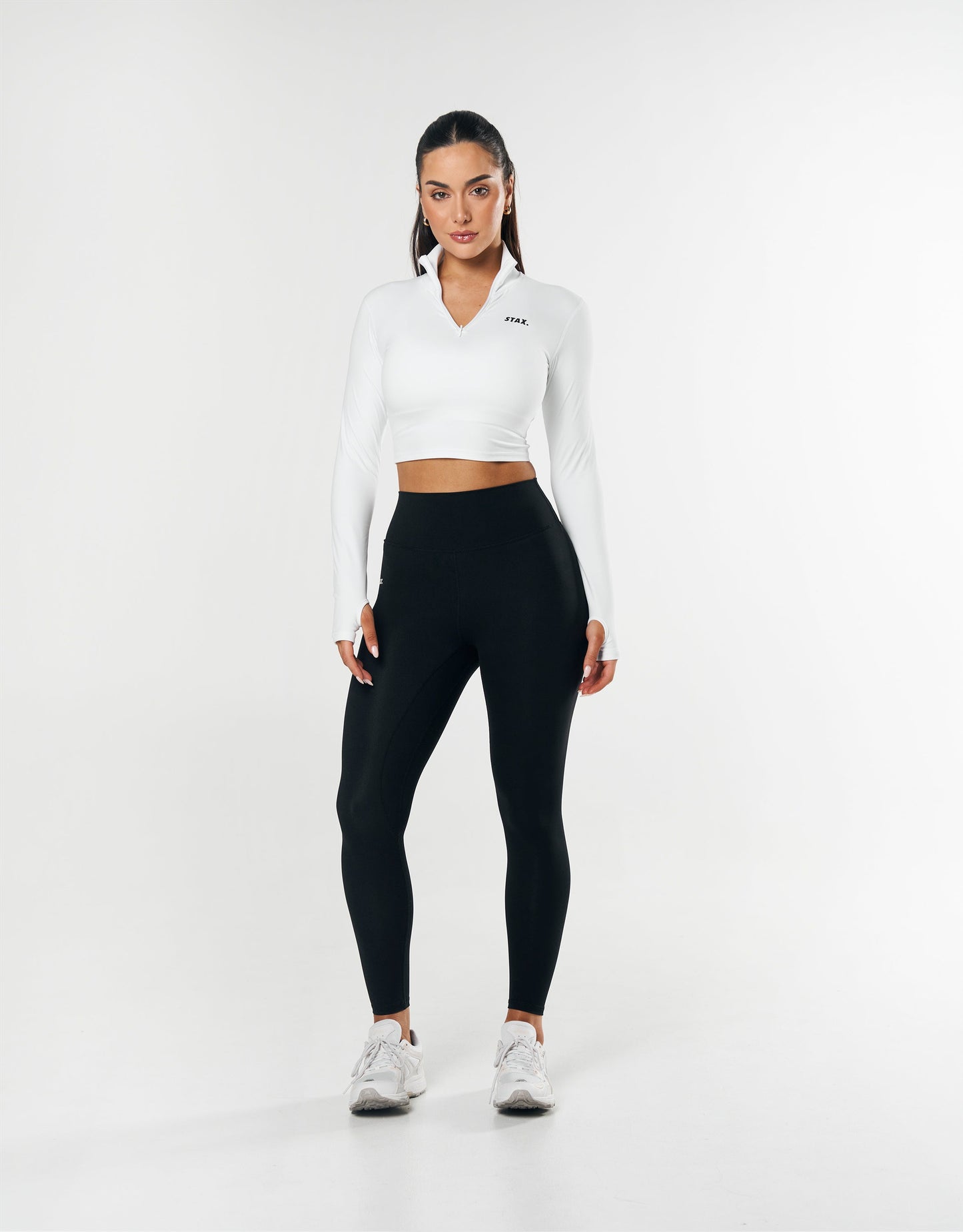 Long Sleeve Zip Crop NANDEX ™ - White