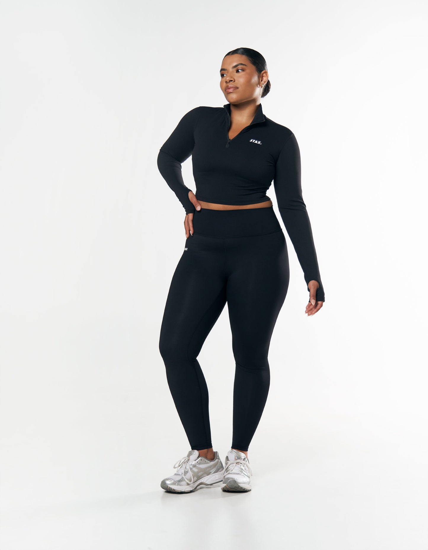 Long Sleeve Zip Crop NANDEX™ - Black