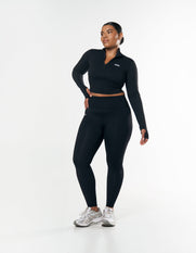 Long Sleeve Zip Crop NANDEX™ - Black