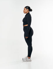 Long Sleeve Zip Crop NANDEX™ - Black