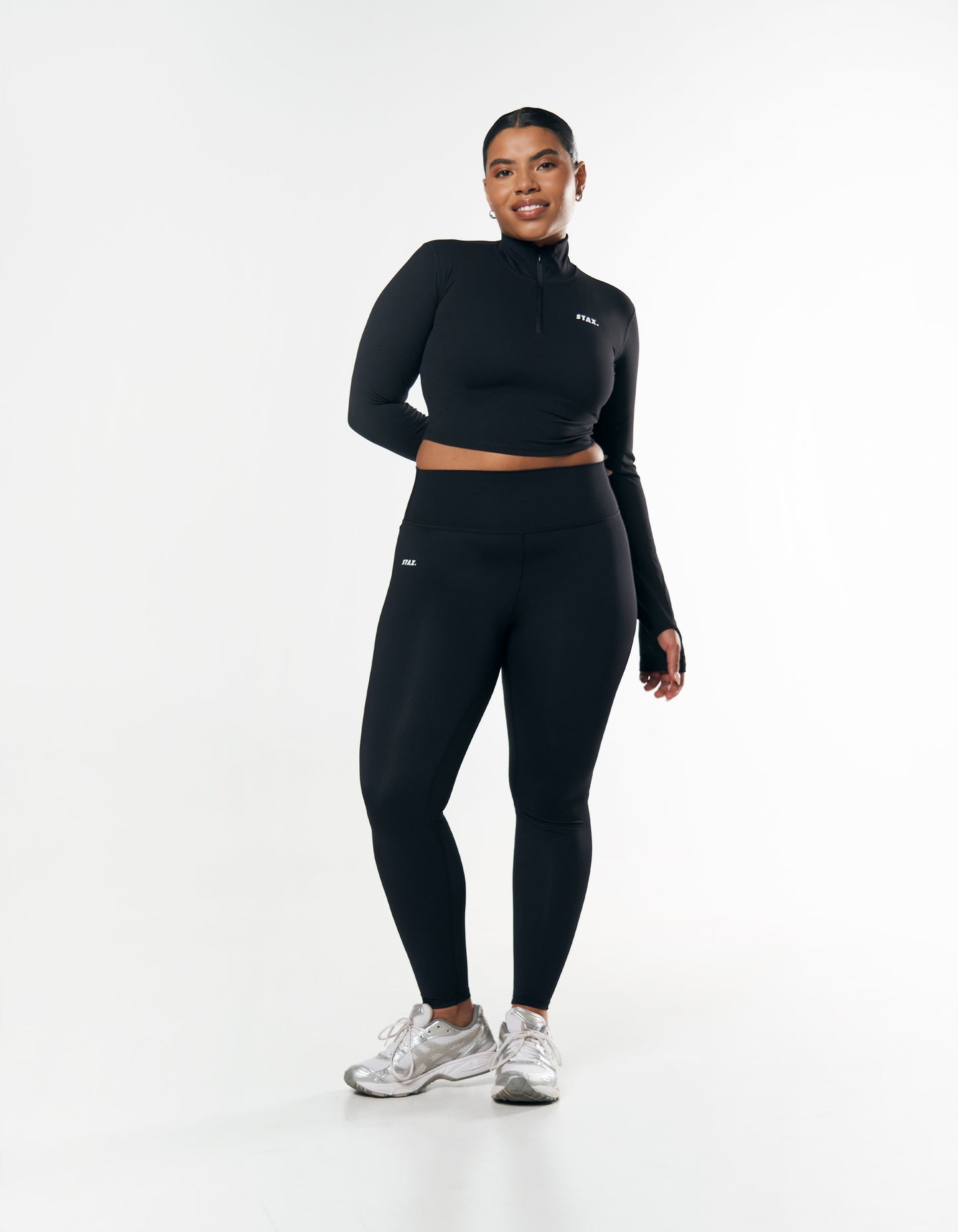 Long Sleeve Zip Crop NANDEX™ - Black