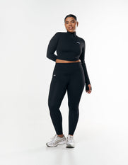 Long Sleeve Zip Crop NANDEX™ - Black