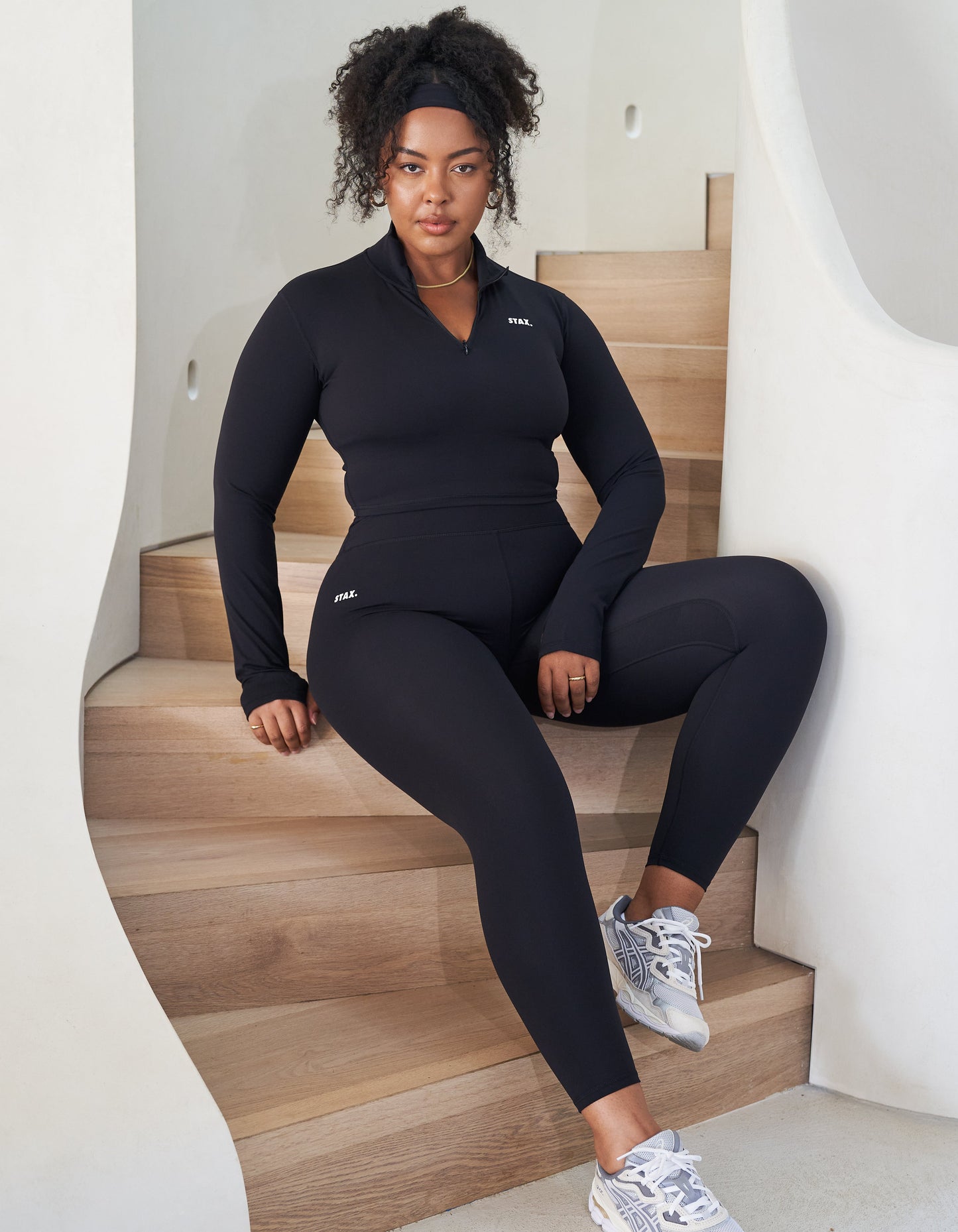 Long Sleeve Zip Crop NANDEX™ - Black