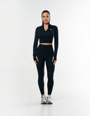 Long Sleeve Zip Crop NANDEX™ - Black