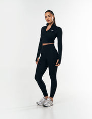 Long Sleeve Zip Crop NANDEX™ - Black