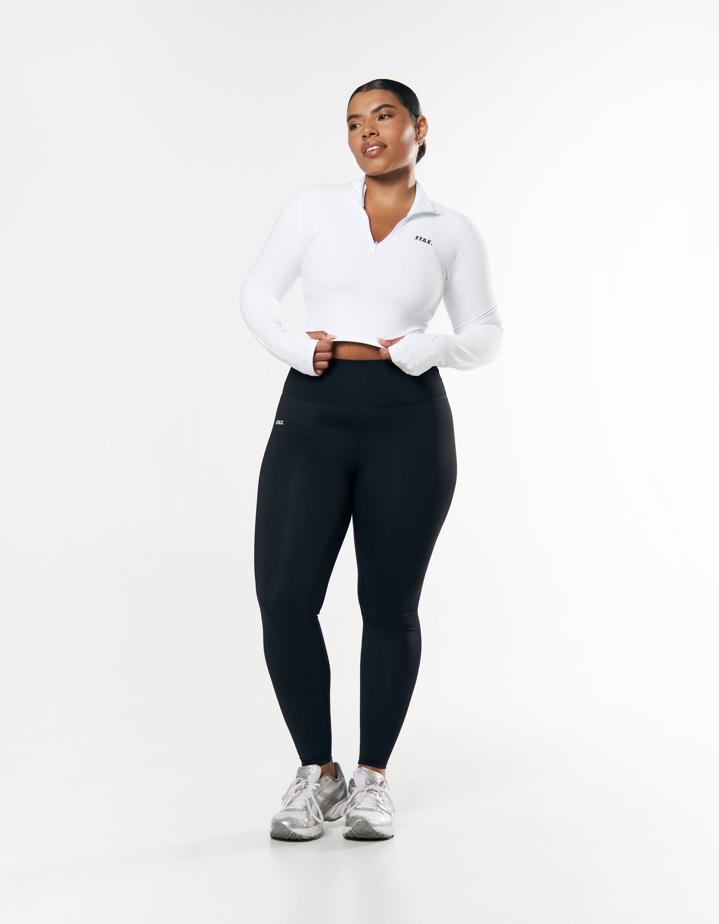 Long Sleeve Zip Crop NANDEX ™ - White