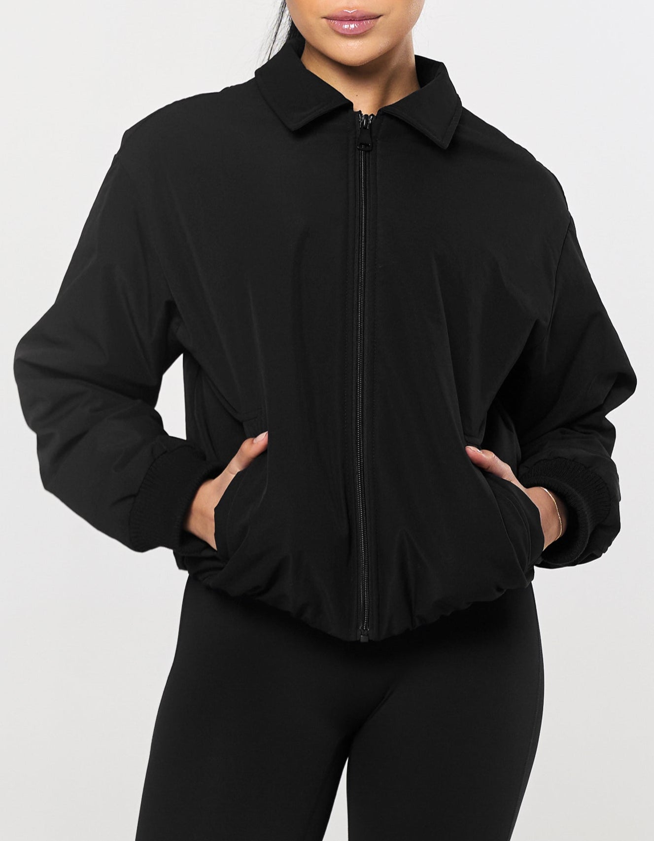 Collared Bomber Jacket - Ink