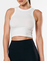 Ribbed Tank - White