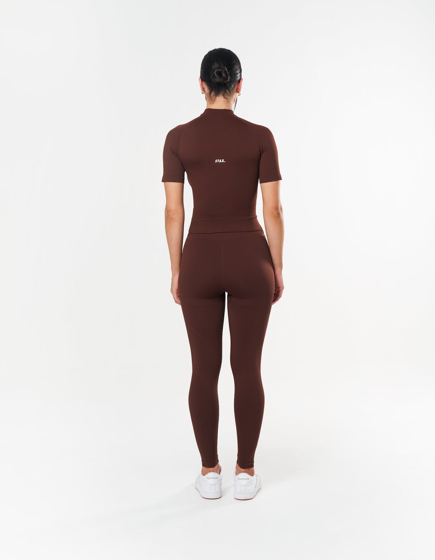 Premium Seamless High Neck Tee - Umber