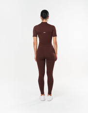 Premium Seamless High Neck Tee - Umber