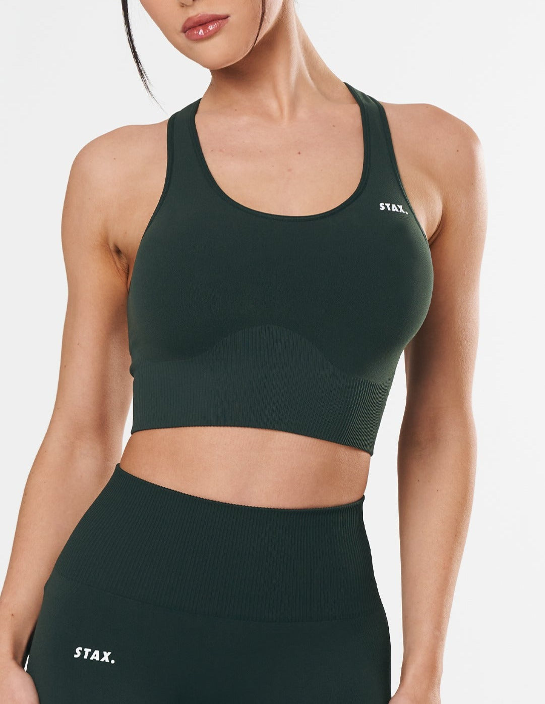 Premium Seamless Racer Crop - Forest