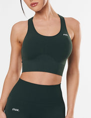 Premium Seamless Racer Crop - Forest