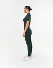Premium Seamless High Neck Tee - Forest