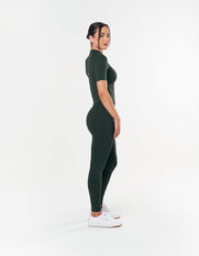 Premium Seamless High Neck Tee - Forest