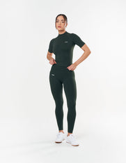 Premium Seamless High Neck Tee - Forest