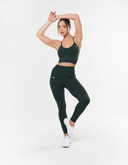 Premium Seamless Strappy Crop - Forest