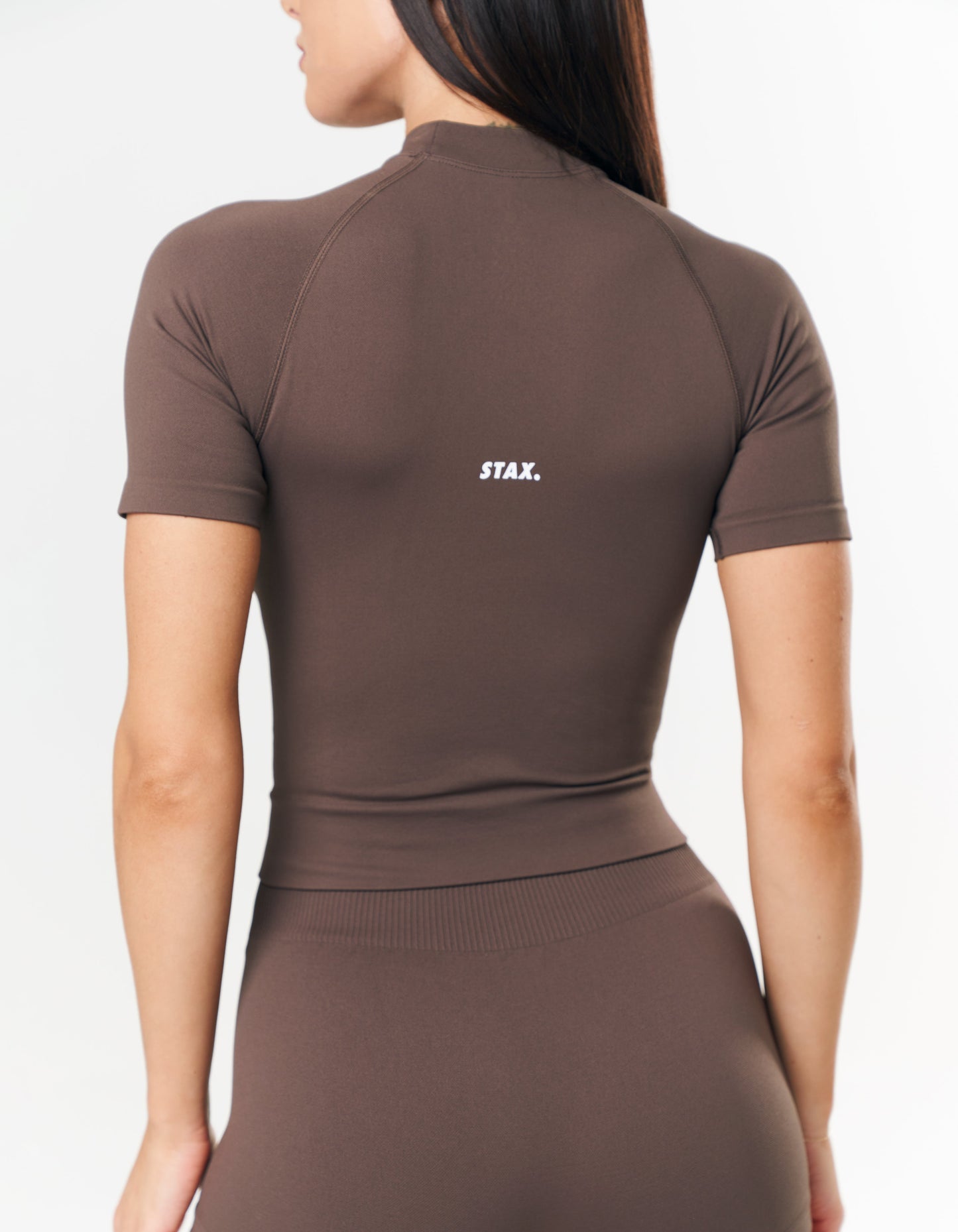 Premium Seamless High Neck Tee - Cedar