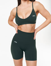 Premium Seamless Midi Bike Shorts - Forest
