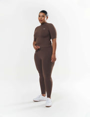 Premium Seamless High Neck Tee - Cedar