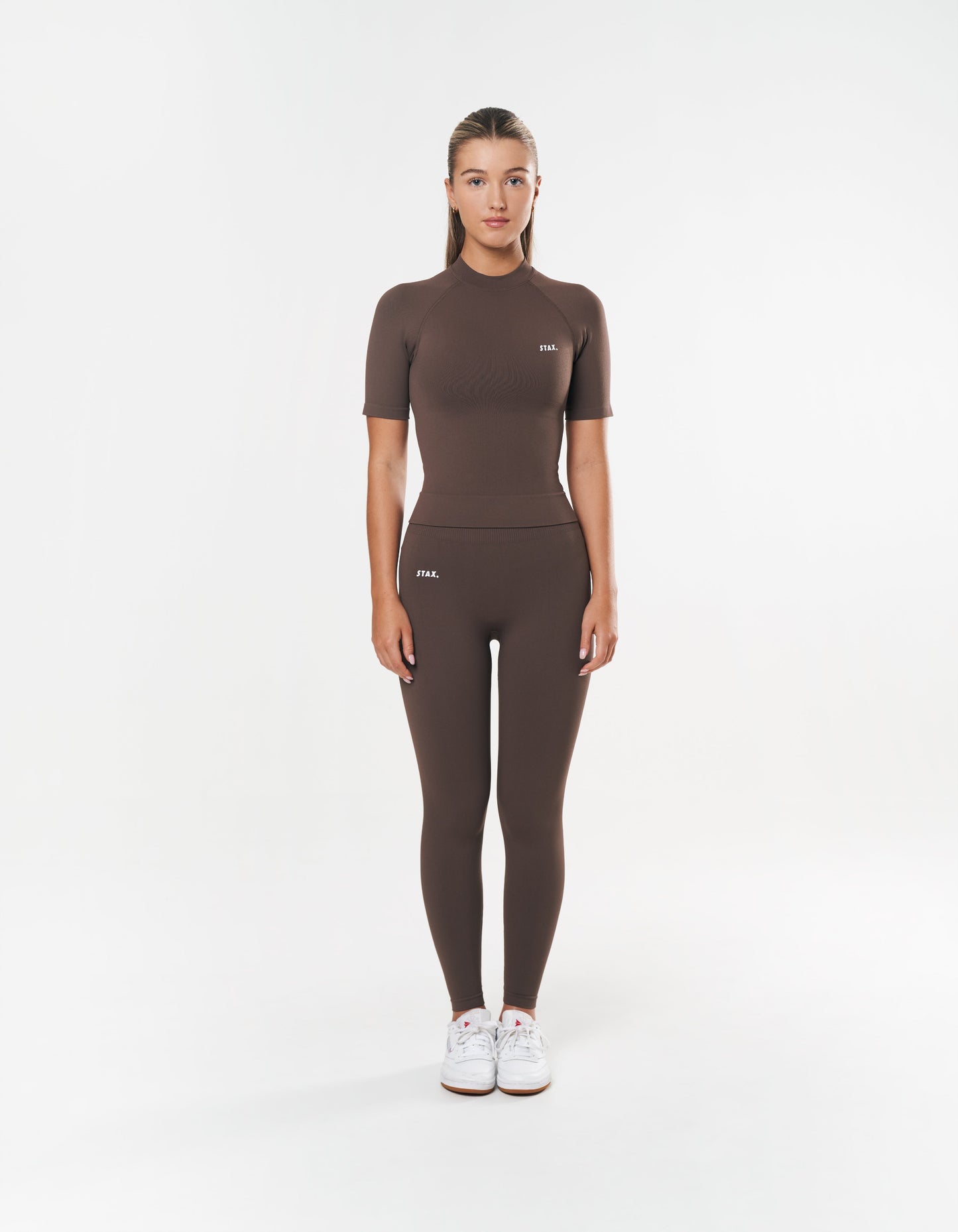 Premium Seamless High Neck Tee - Cedar
