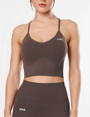 Premium Seamless Strappy Crop - Cedar