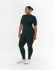Premium Seamless High Neck Tee - Forest