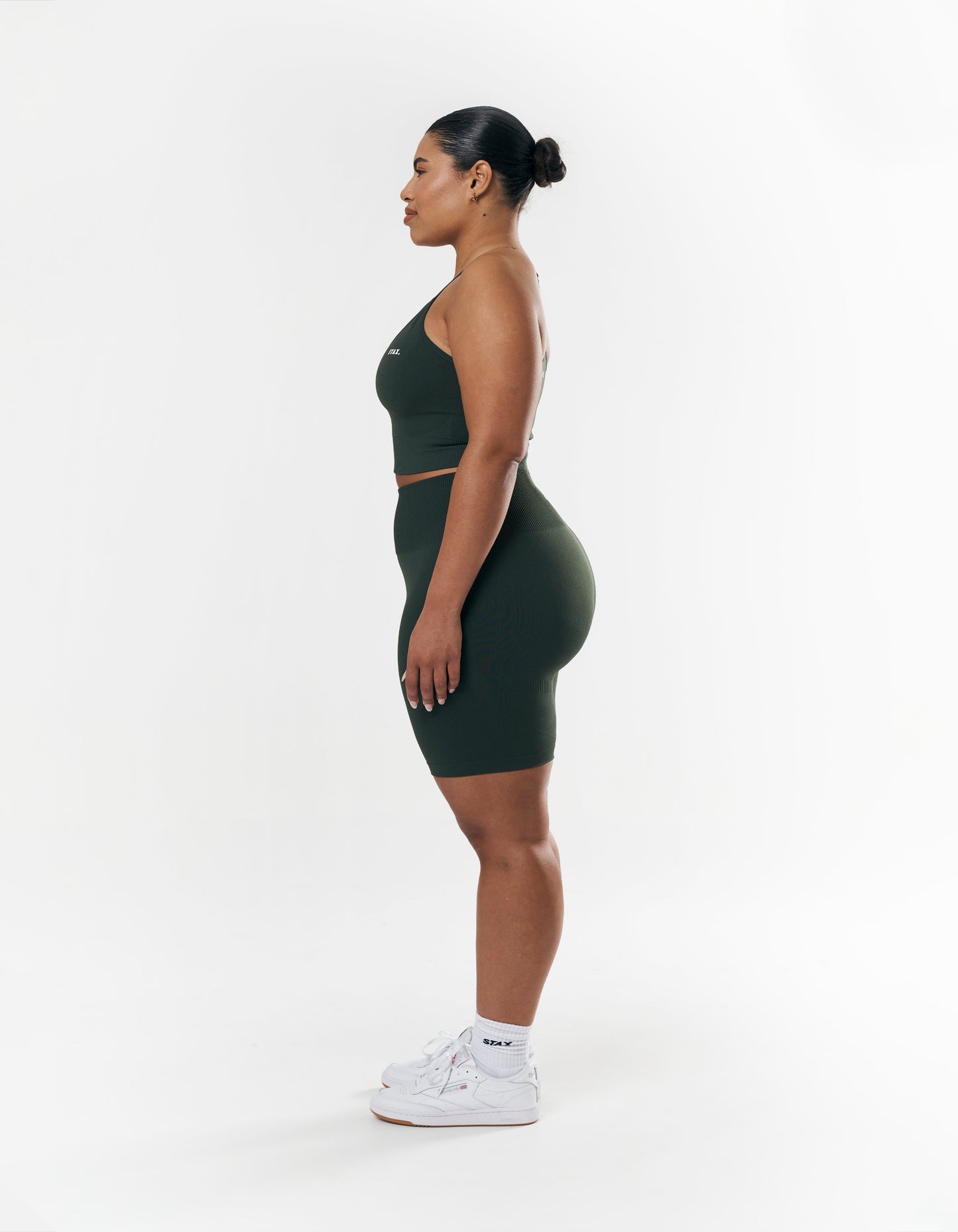 Premium Seamless Midi Bike Shorts - Forest