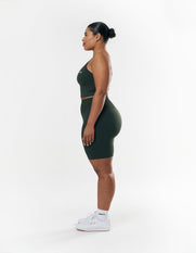 Premium Seamless Midi Bike Shorts - Forest