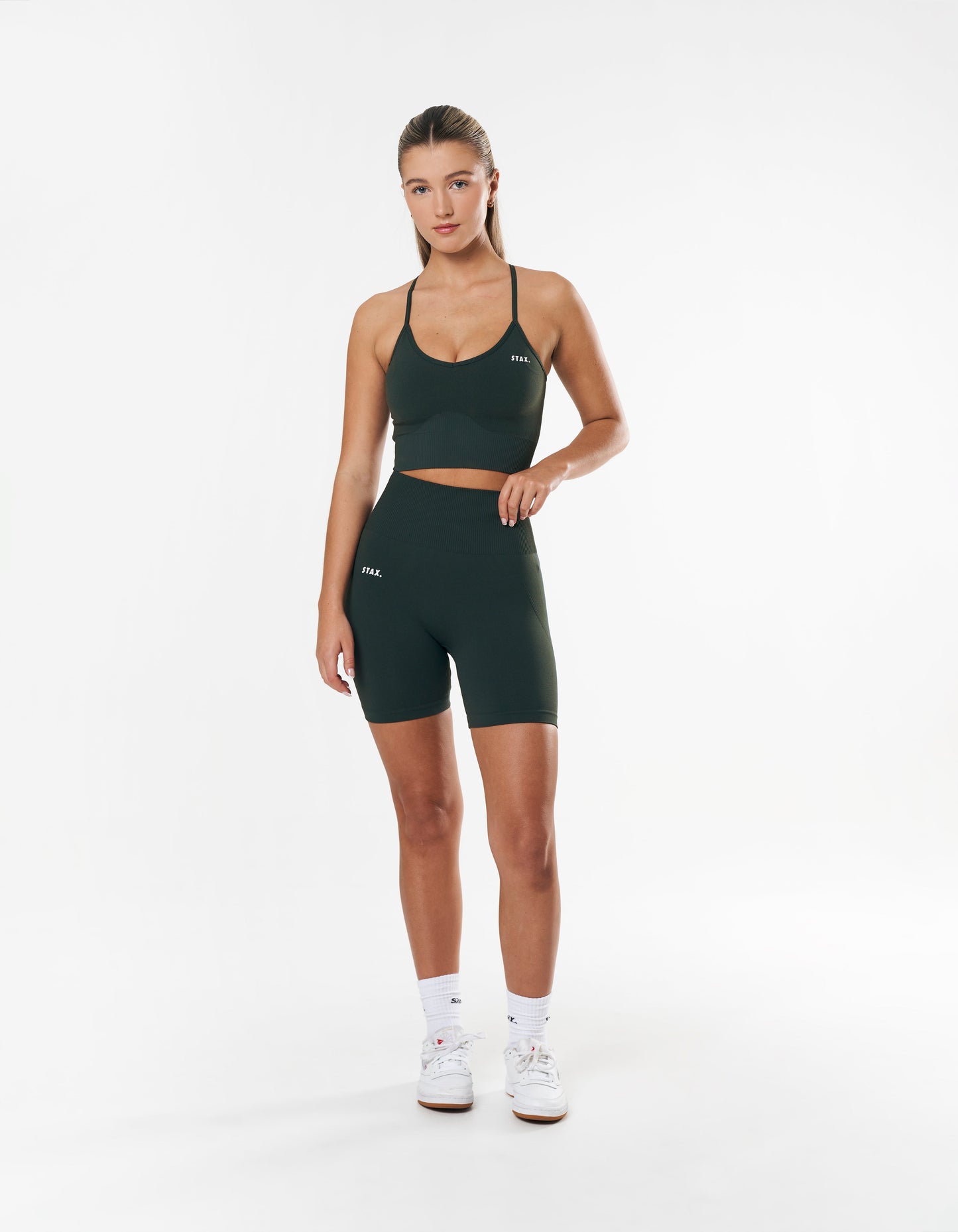 Premium Seamless Midi Bike Shorts - Forest