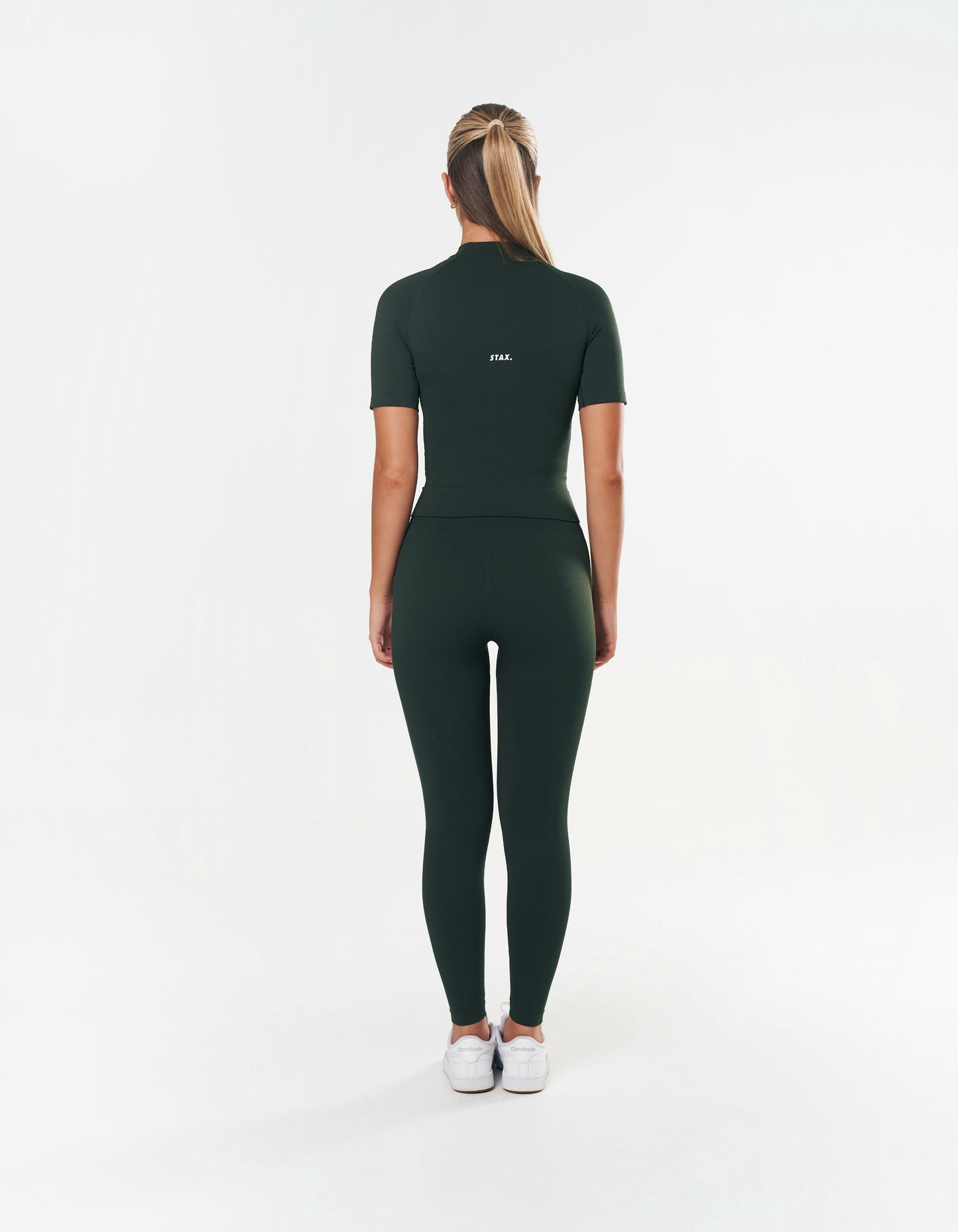 Premium Seamless High Neck Tee - Forest