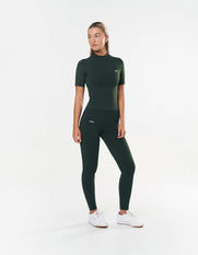 Premium Seamless High Neck Tee - Forest
