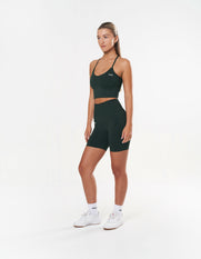 Premium Seamless Midi Bike Shorts - Forest