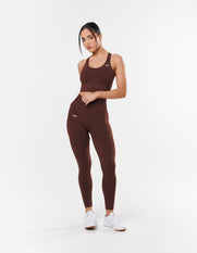 Premium Seamless Racer Crop - Umber