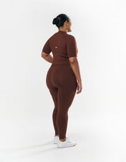 Premium Seamless High Neck Tee - Umber