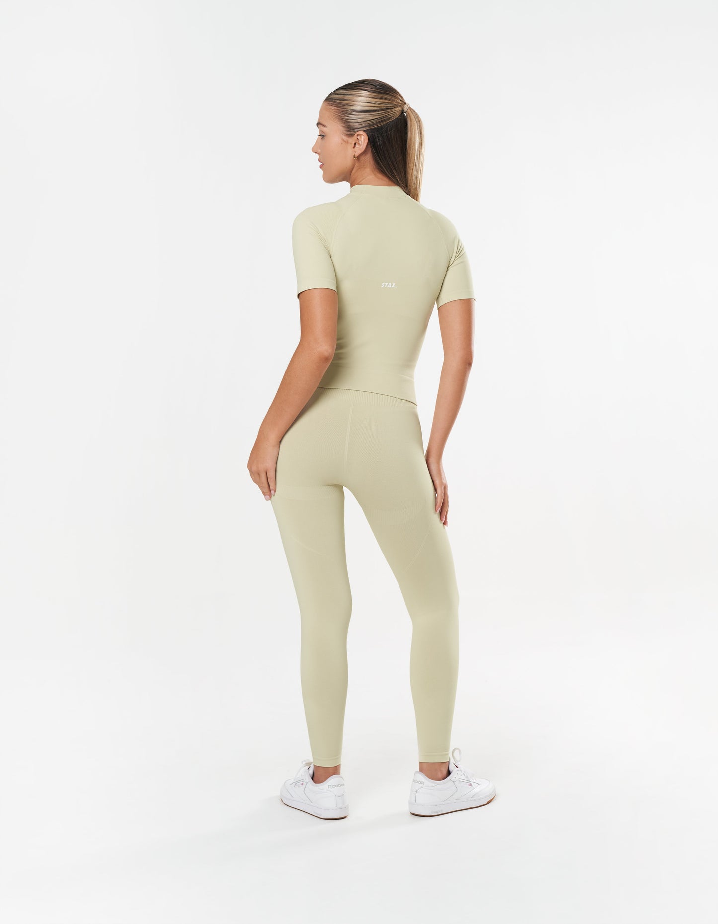 Premium Seamless High Neck Tee - Vanilla Essence